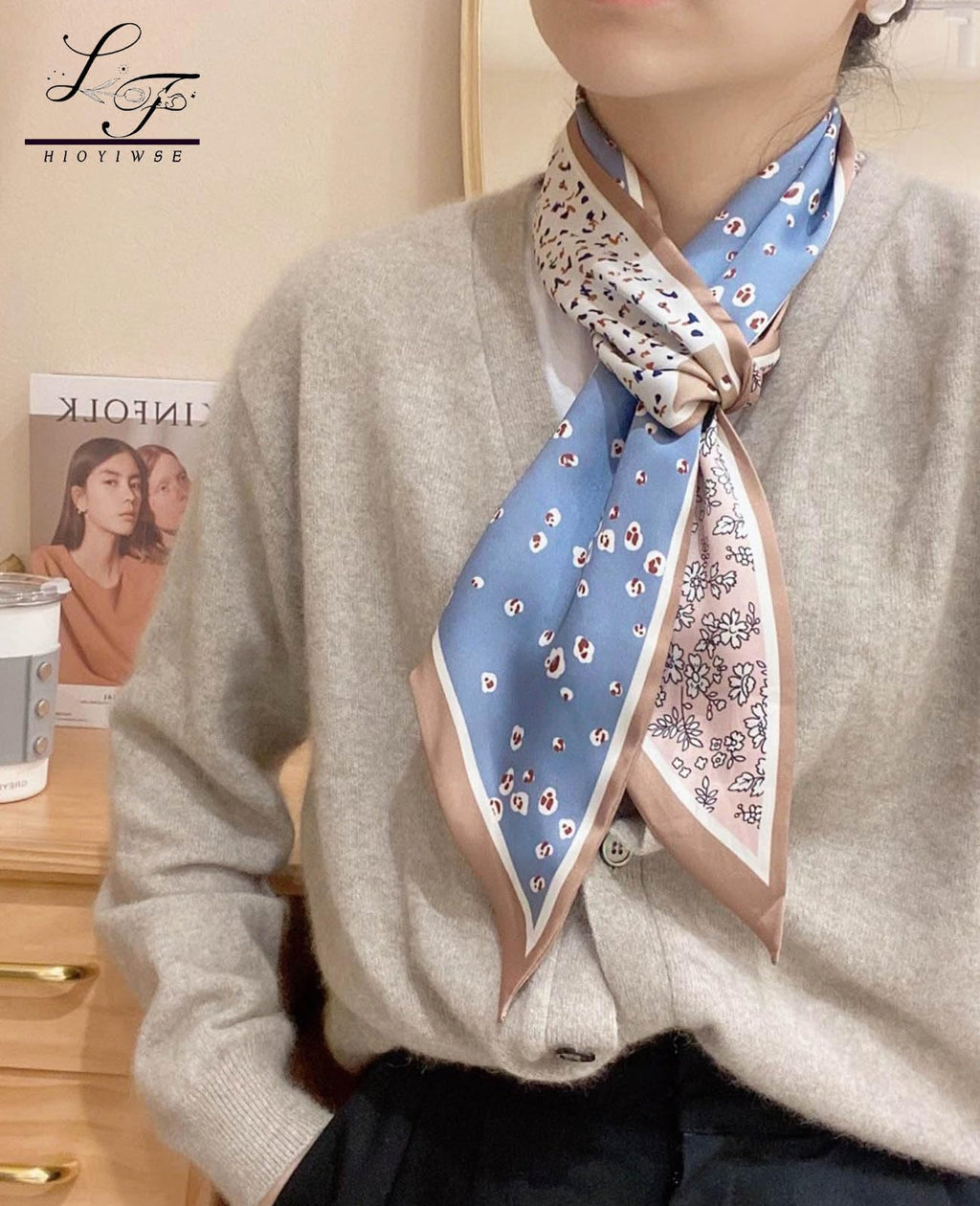 Head Scarf Hair Neck Scarves For Women Purse Bag Scarfs For Handbags Silky Long Thin Satin Headscarf Fashion