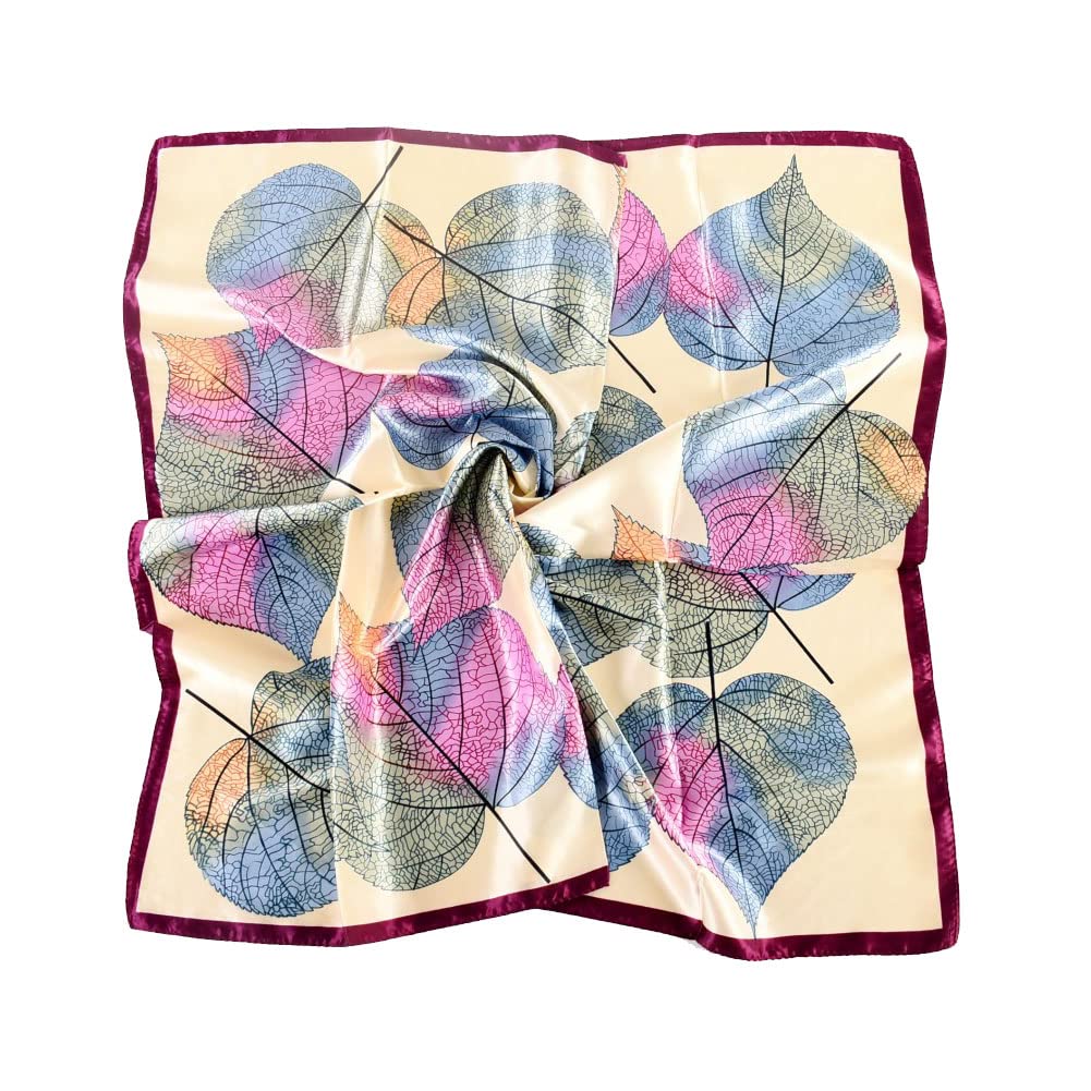 4Pcs Silk Head Scarves for Women Satin Hair Scarf 35”Large Square Bandana Silk Like Neck Scarf Shawl