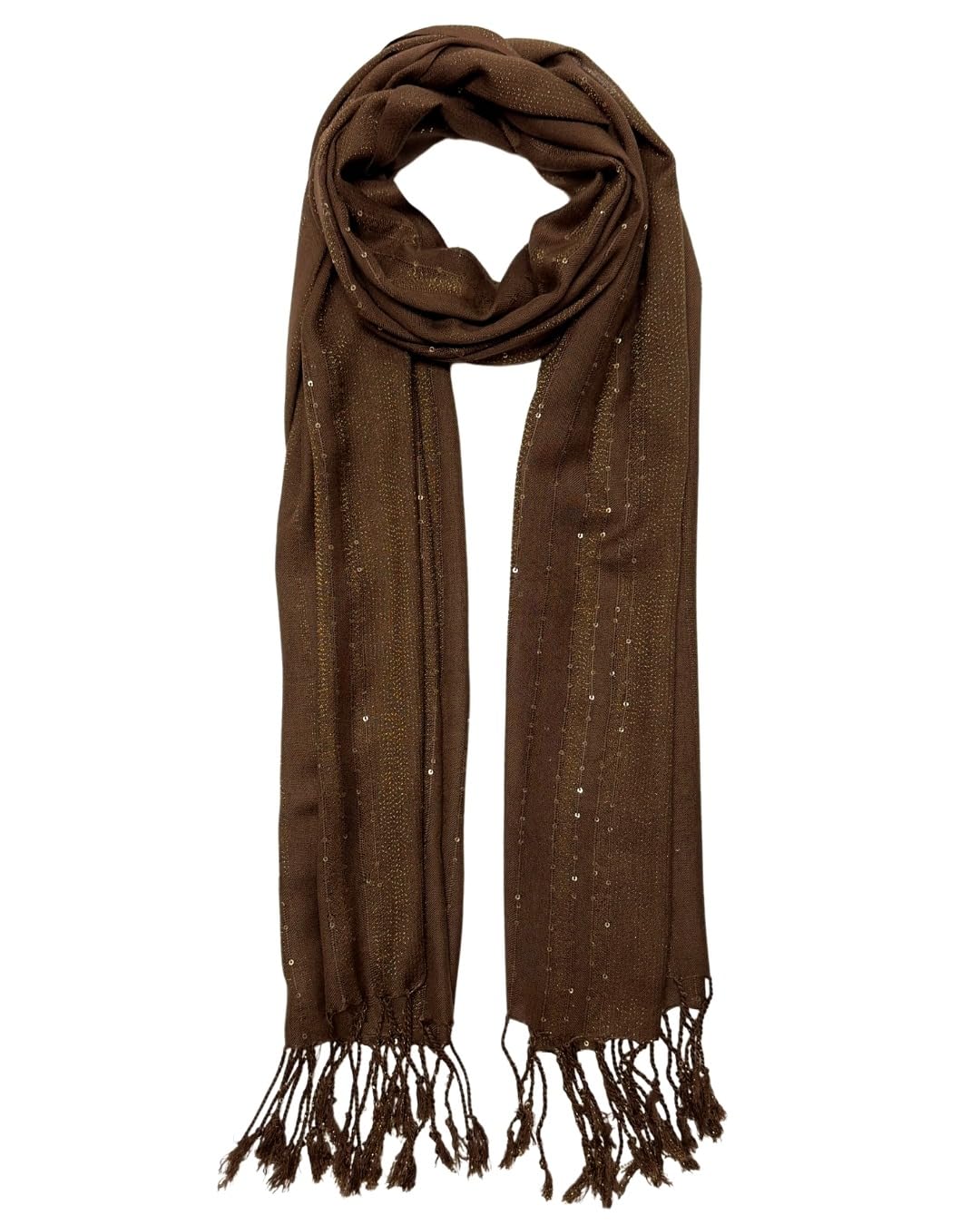 Humble Hilo Handmade Shimmer Thread Scarf or Shawl Large Lightweight Neckscarf Wrap for Women with Metallic Embroidery