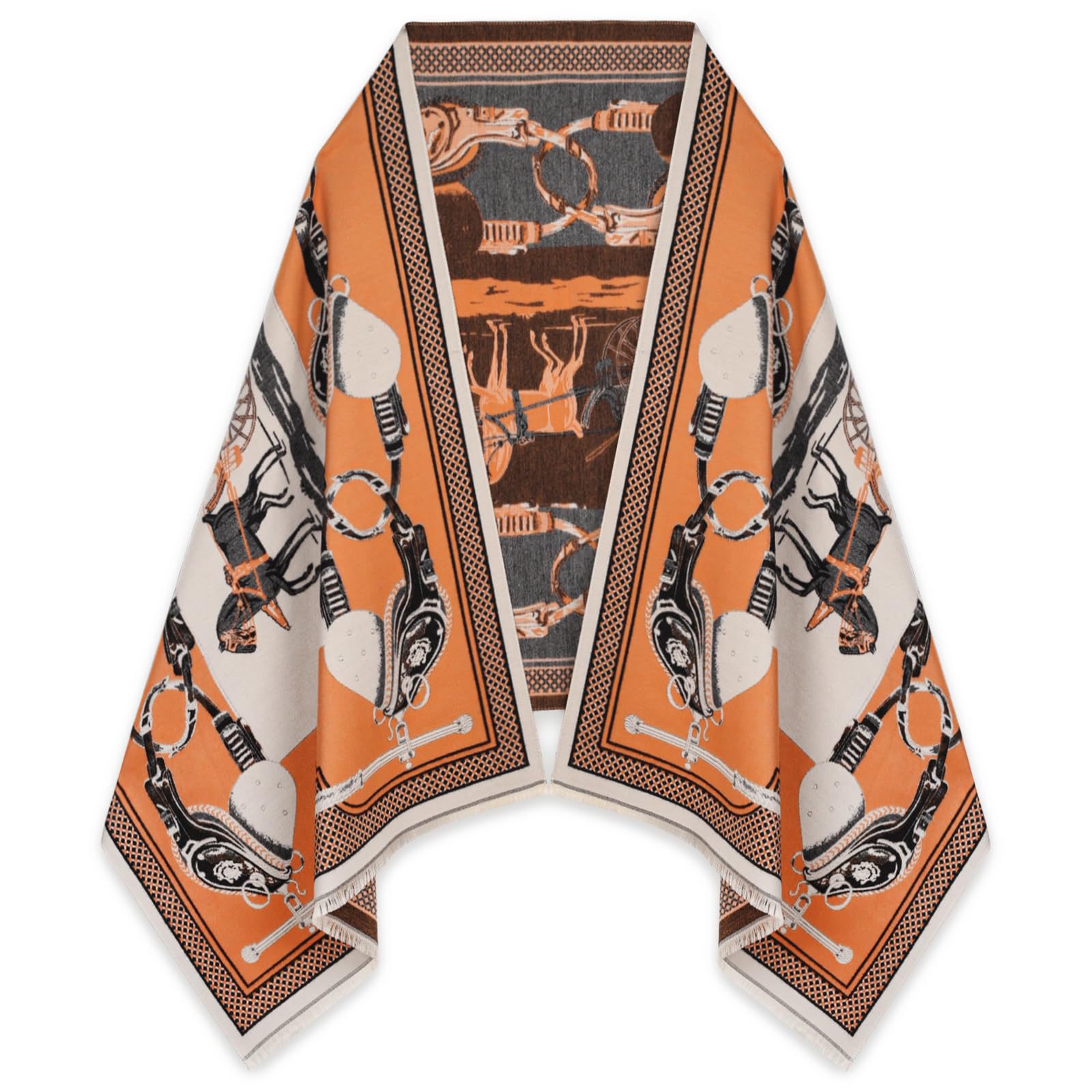 EXTREE Scarfs for Women Pashmina Silky Shawl Wrap for Evening Dressing Blanket Open Front Poncho Cape