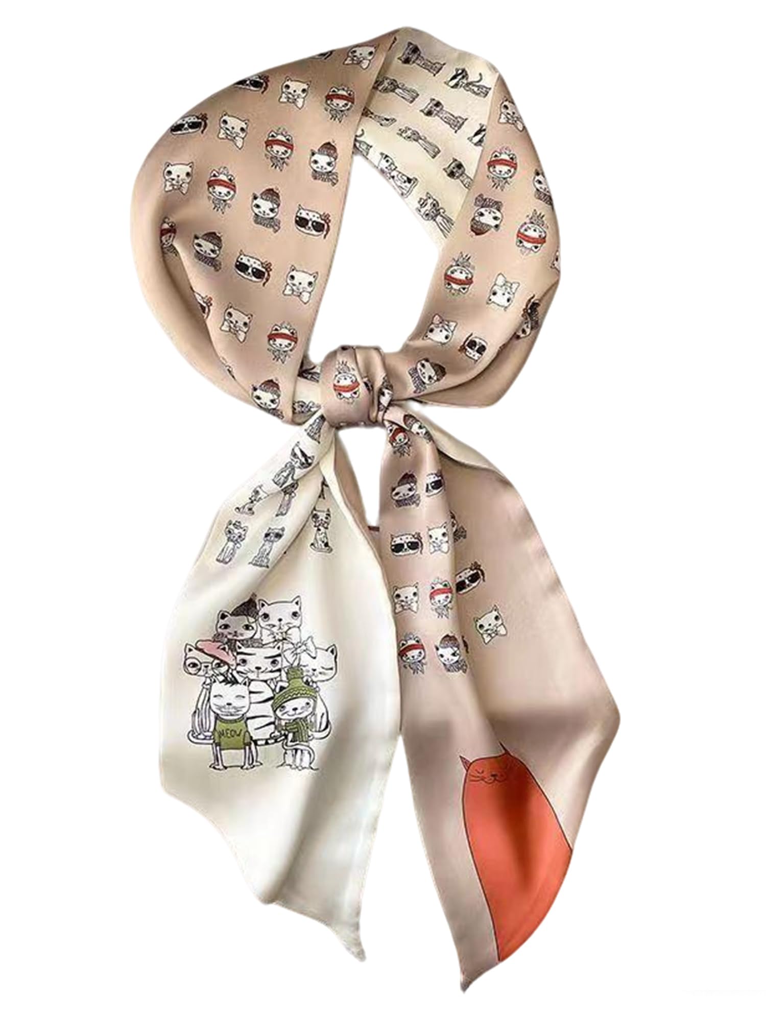 kcctoo 59” Long Silk Like Head Scarf Women's Fashion Square Neck Satin Scarfs for Bag Hair Scarves Gift 59 * 5.9”
