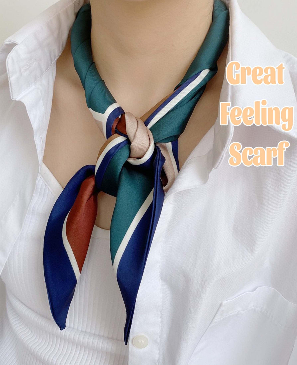 kcctoo 59” Long Silk Like Head Scarf Women's Fashion Square Neck Satin Scarfs for Bag Hair Scarves Gift 59 * 5.9”