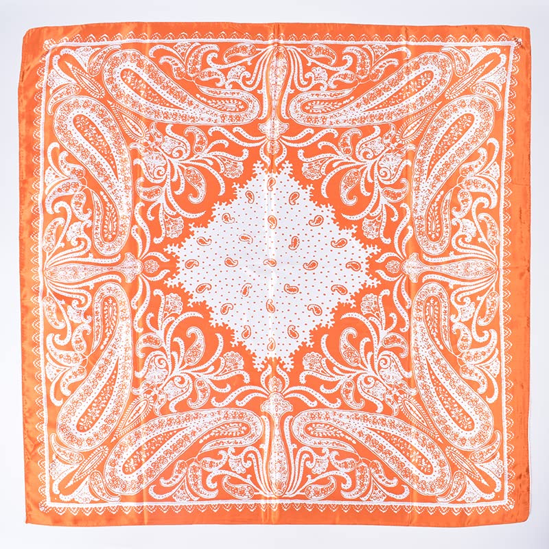 4Pcs Silk Head Scarves for Women Satin Hair Scarf 35”Large Square Bandana Silk Like Neck Scarf Shawl