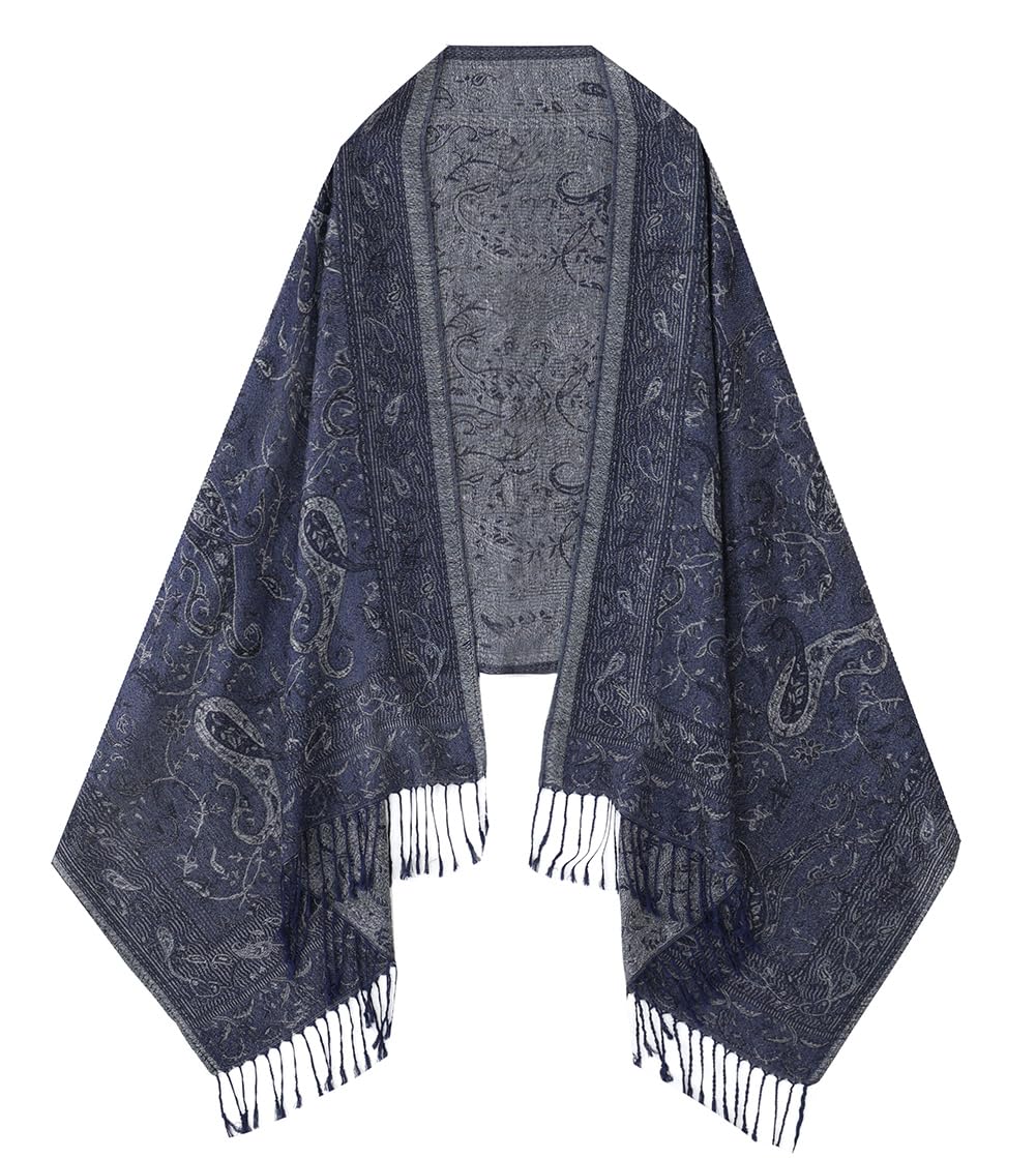 Umjetnost Womens Soft Silky Pashmina Rave Scarf Paisley Pattern Pashmina Shawl Wrap with Fringes