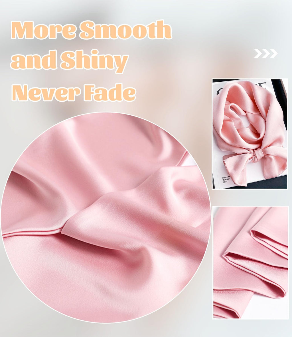 kcctoo 59” Long Silk Like Head Scarf Women's Fashion Square Neck Satin Scarfs for Bag Hair Scarves Gift 59 * 5.9”