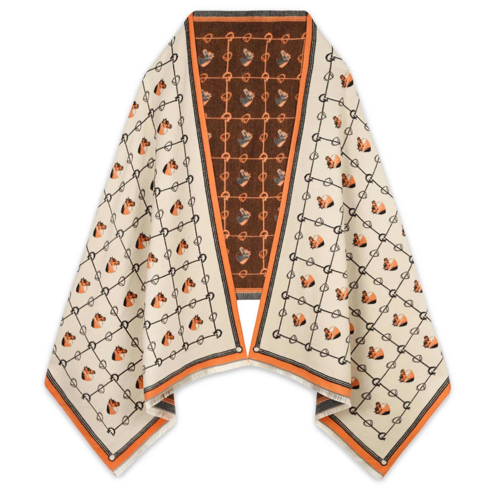 EXTREE Scarfs for Women Pashmina Silky Shawl Wrap for Evening Dressing Blanket Open Front Poncho Cape