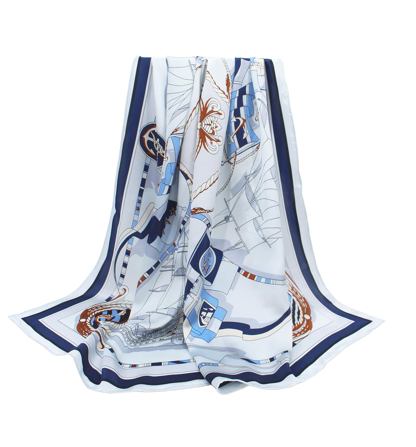 ANDANTINO 100% Silk Scarf 43" Large Square Lightweight Headscarf& Shawl–Women Hair Wraps-With Gift Packed