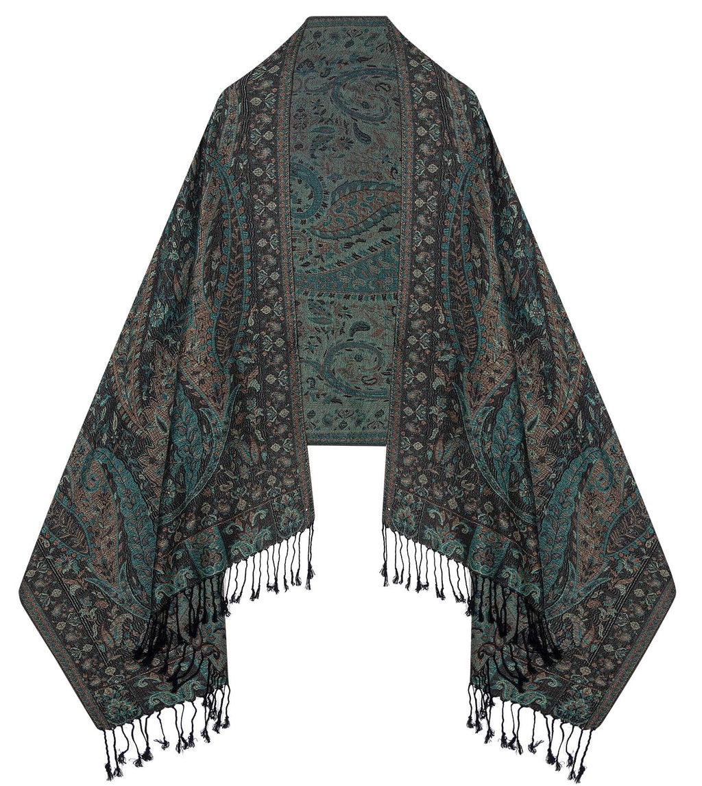 Umjetnost Womens Soft Silky Pashmina Rave Scarf Paisley Pattern Pashmina Shawl Wrap with Fringes