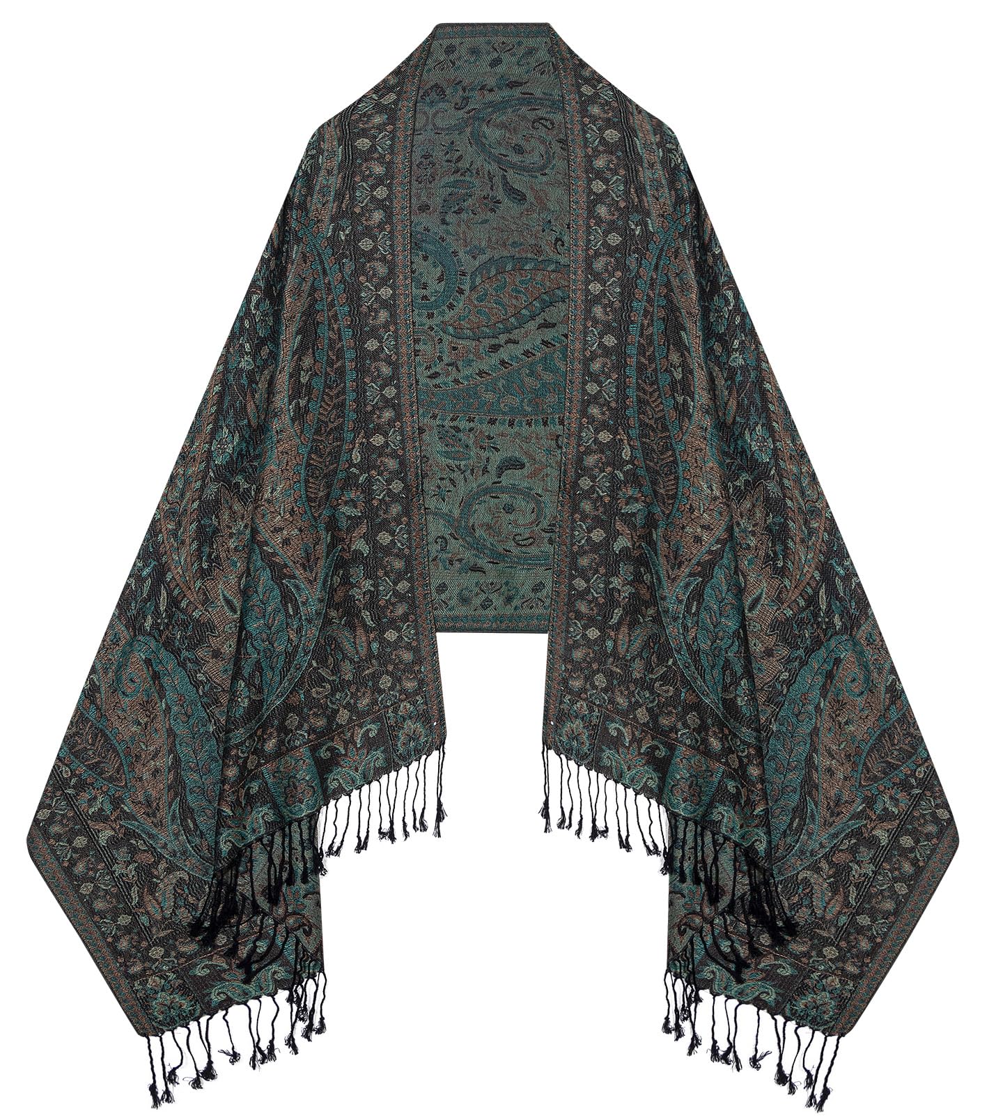 Umjetnost Womens Soft Silky Pashmina Rave Scarf Paisley Pattern Pashmina Shawl Wrap with Fringes