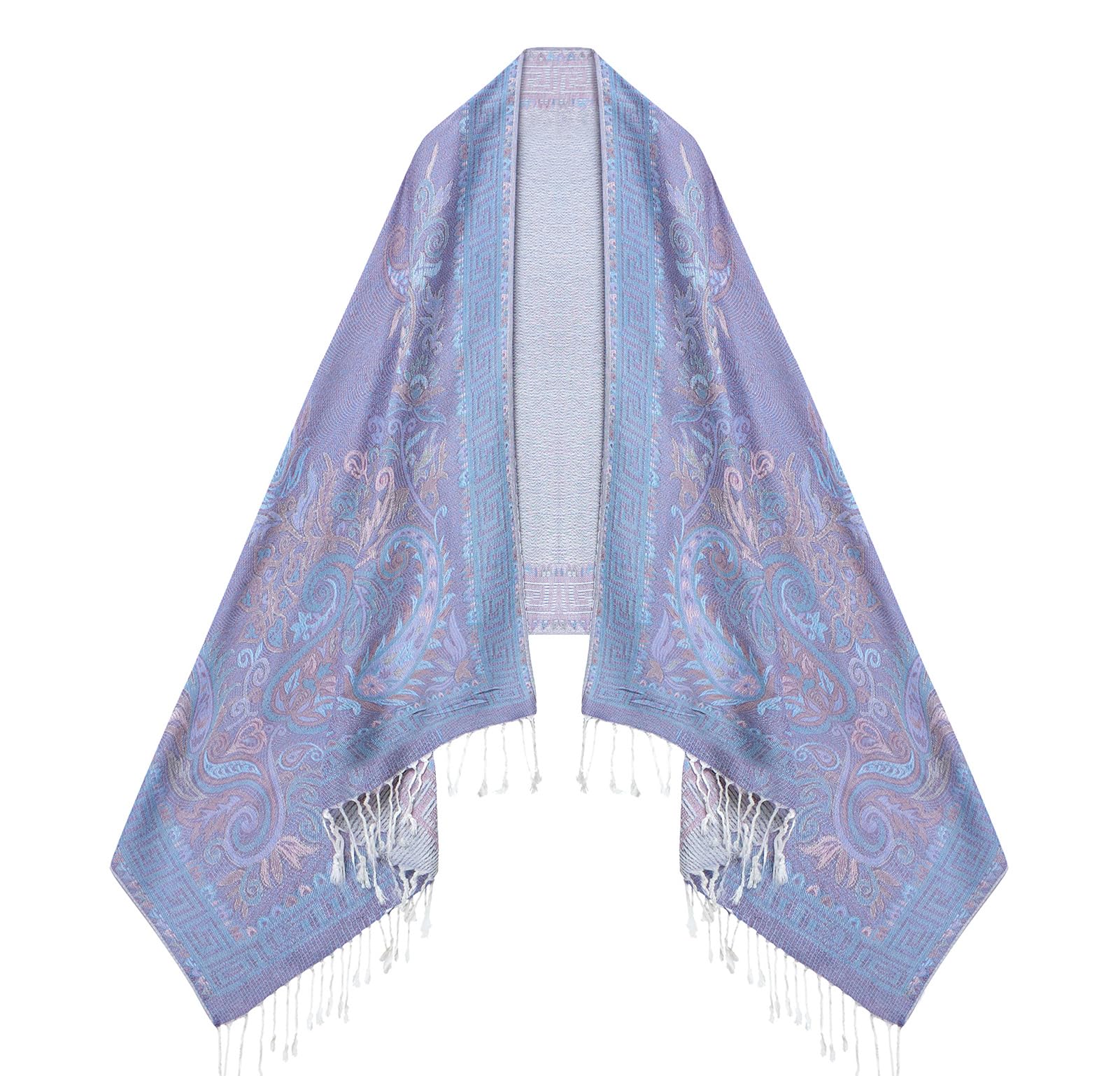Umjetnost Womens Soft Silky Pashmina Rave Scarf Paisley Pattern Pashmina Shawl Wrap with Fringes