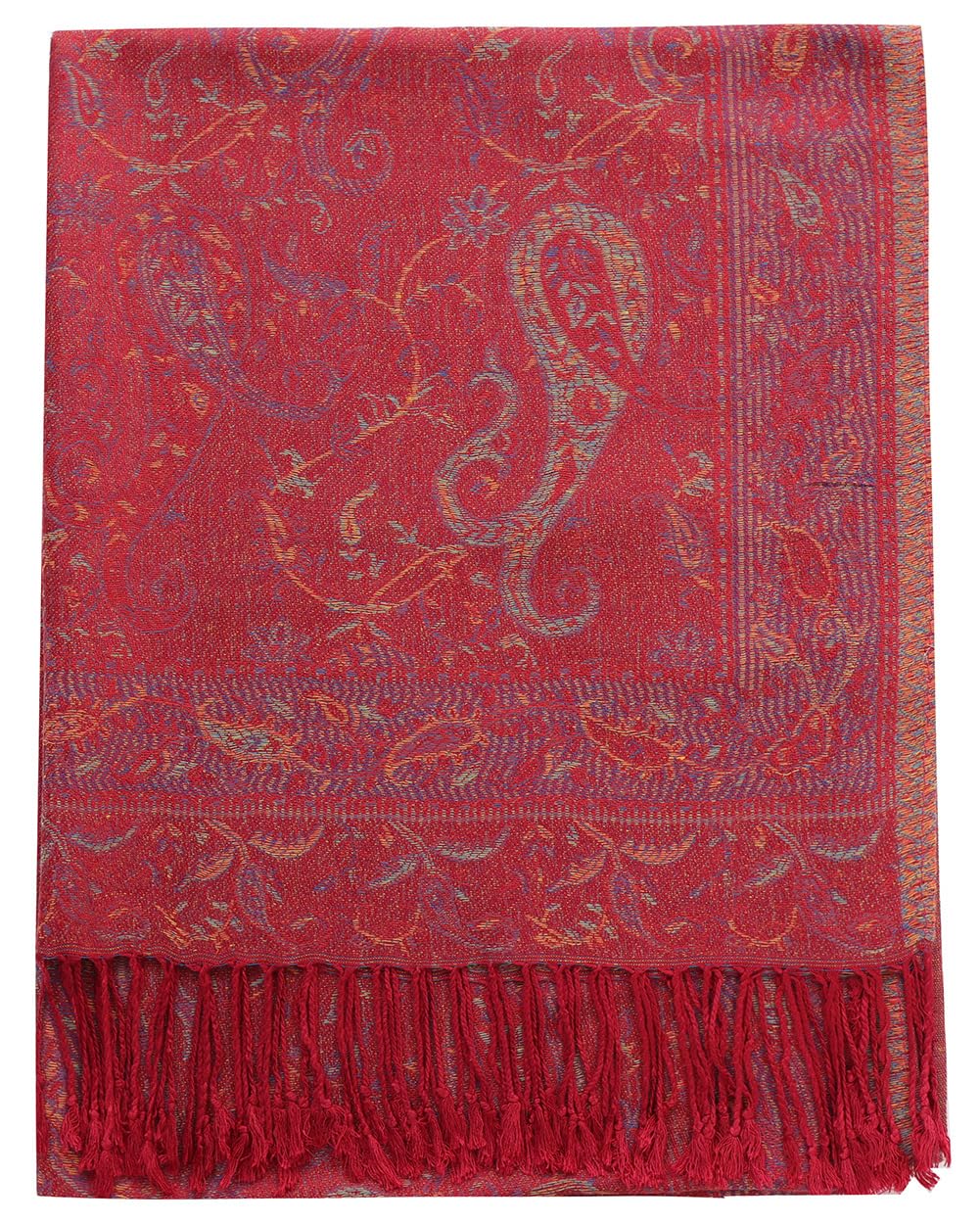 Umjetnost Womens Soft Silky Pashmina Rave Scarf Paisley Pattern Pashmina Shawl Wrap with Fringes