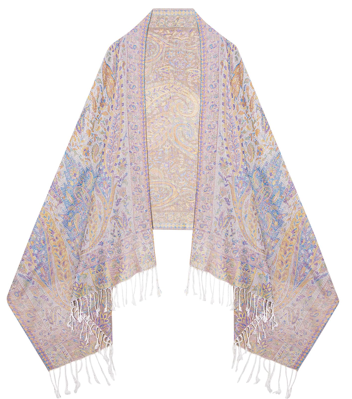 Umjetnost Womens Soft Silky Pashmina Rave Scarf Paisley Pattern Pashmina Shawl Wrap with Fringes