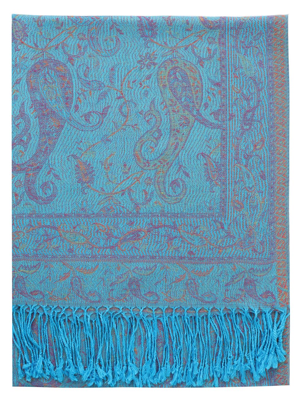 Umjetnost Womens Soft Silky Pashmina Rave Scarf Paisley Pattern Pashmina Shawl Wrap with Fringes