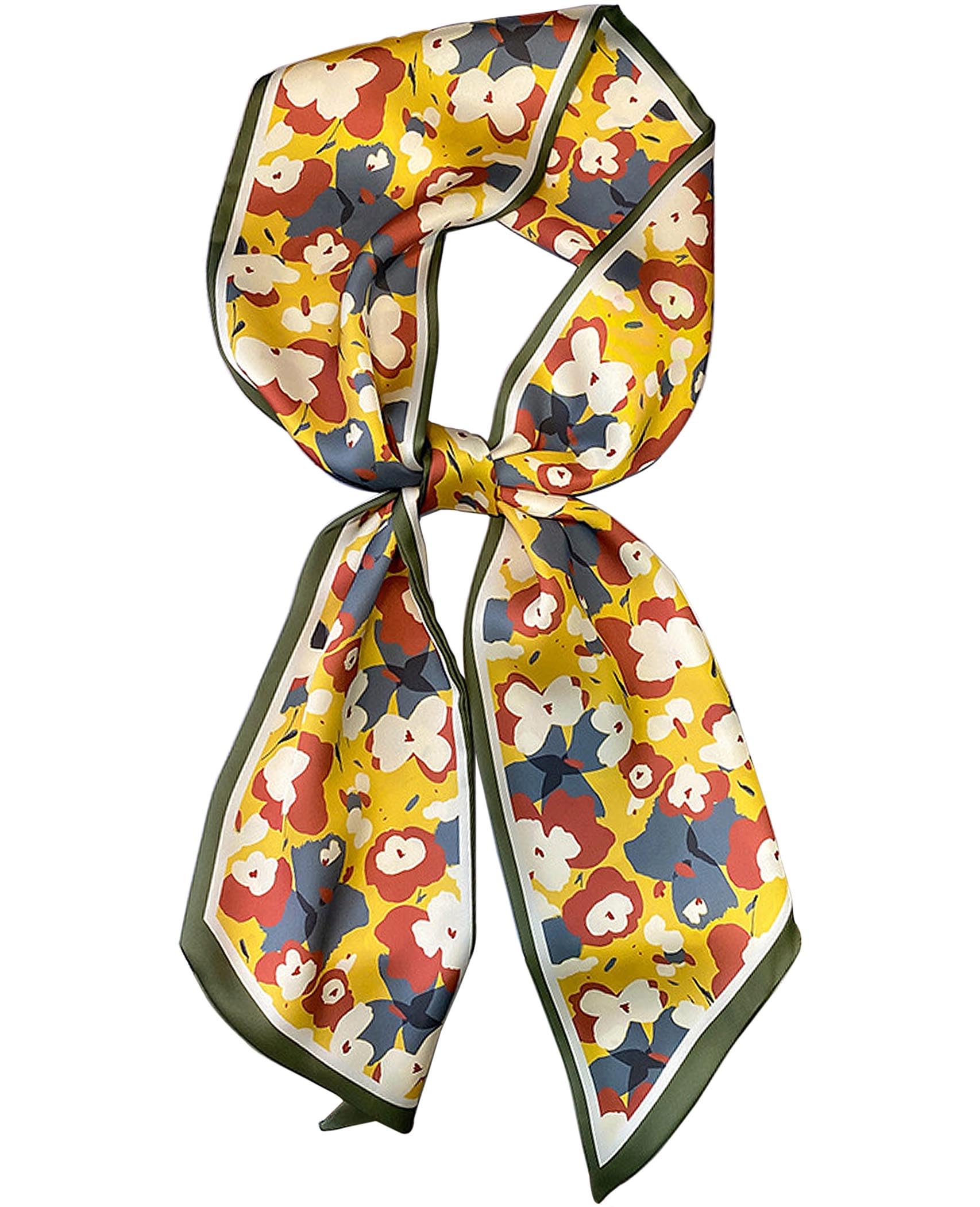 kcctoo 59” Long Silk Like Head Scarf Women's Fashion Square Neck Satin Scarfs for Bag Hair Scarves Gift 59 * 5.9”
