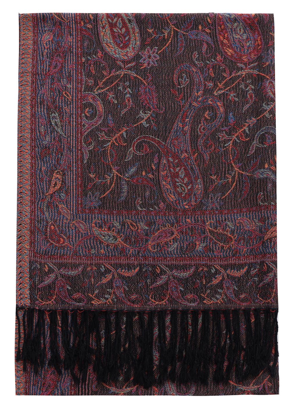 Umjetnost Womens Soft Silky Pashmina Rave Scarf Paisley Pattern Pashmina Shawl Wrap with Fringes