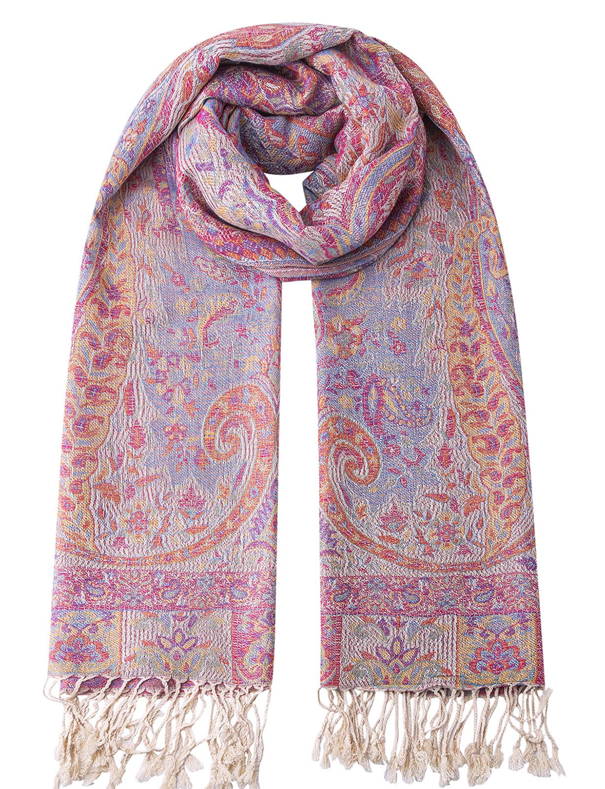 Umjetnost Womens Soft Silky Pashmina Rave Scarf Paisley Pattern Pashmina Shawl Wrap with Fringes