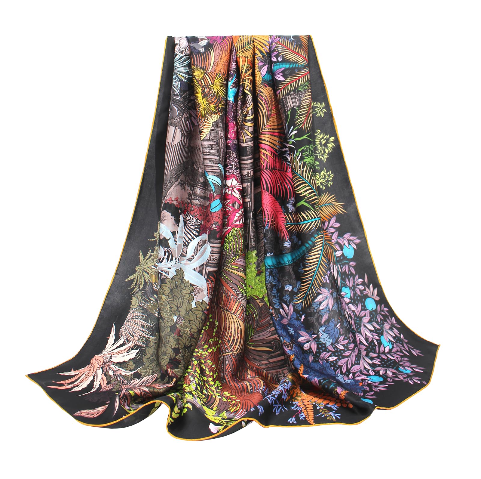 ANDANTINO 100% Silk Scarf 43" Large Square Lightweight Headscarf& Shawl–Women Hair Wraps-With Gift Packed