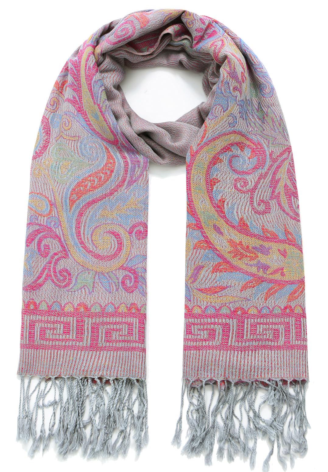 Umjetnost Womens Soft Silky Pashmina Rave Scarf Paisley Pattern Pashmina Shawl Wrap with Fringes