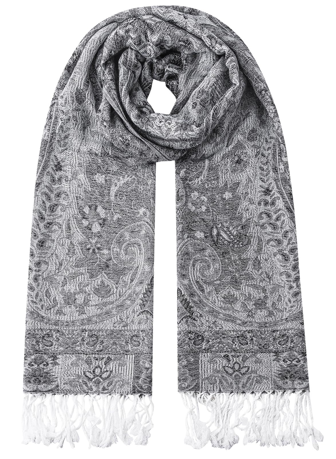 Umjetnost Womens Soft Silky Pashmina Rave Scarf Paisley Pattern Pashmina Shawl Wrap with Fringes