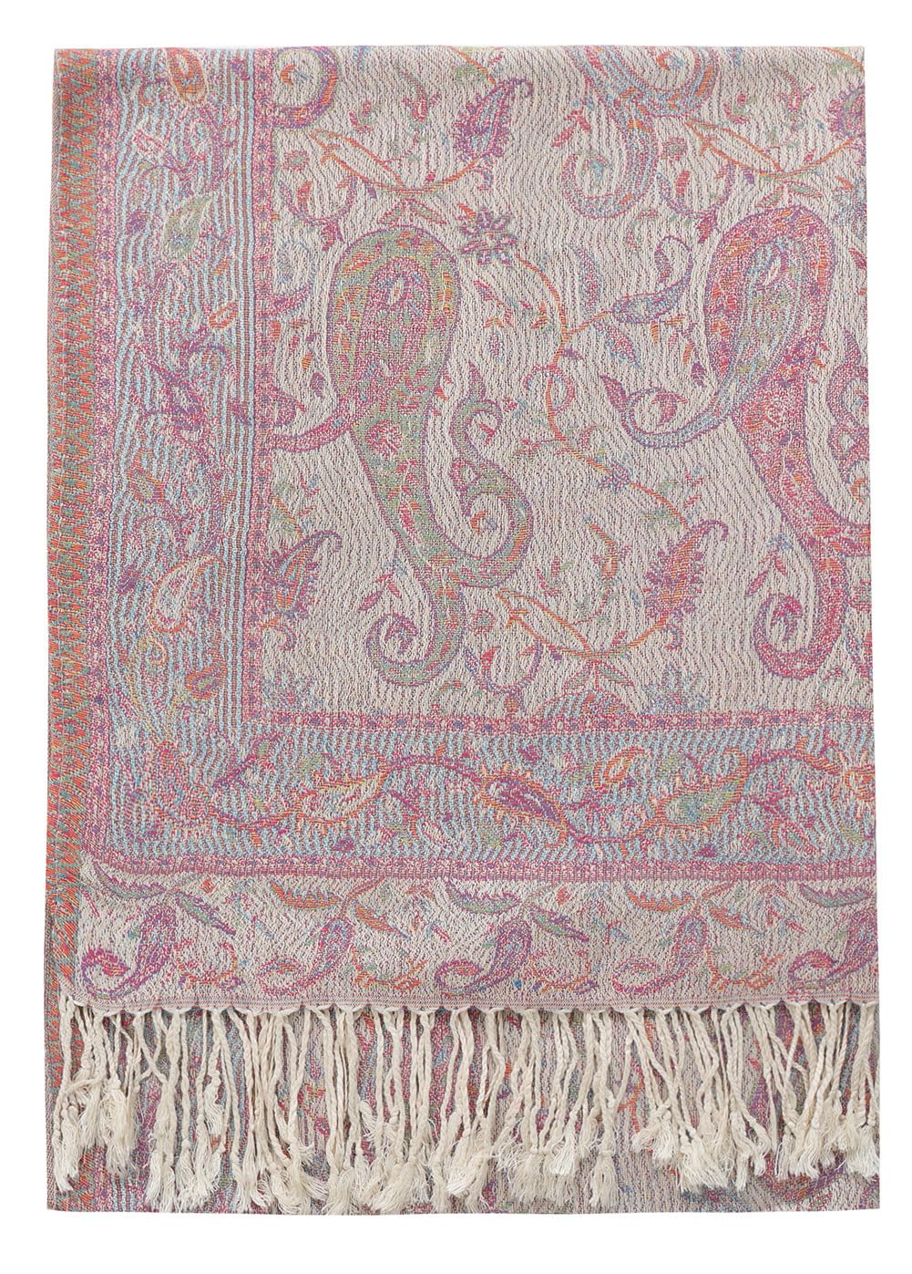 Umjetnost Womens Soft Silky Pashmina Rave Scarf Paisley Pattern Pashmina Shawl Wrap with Fringes
