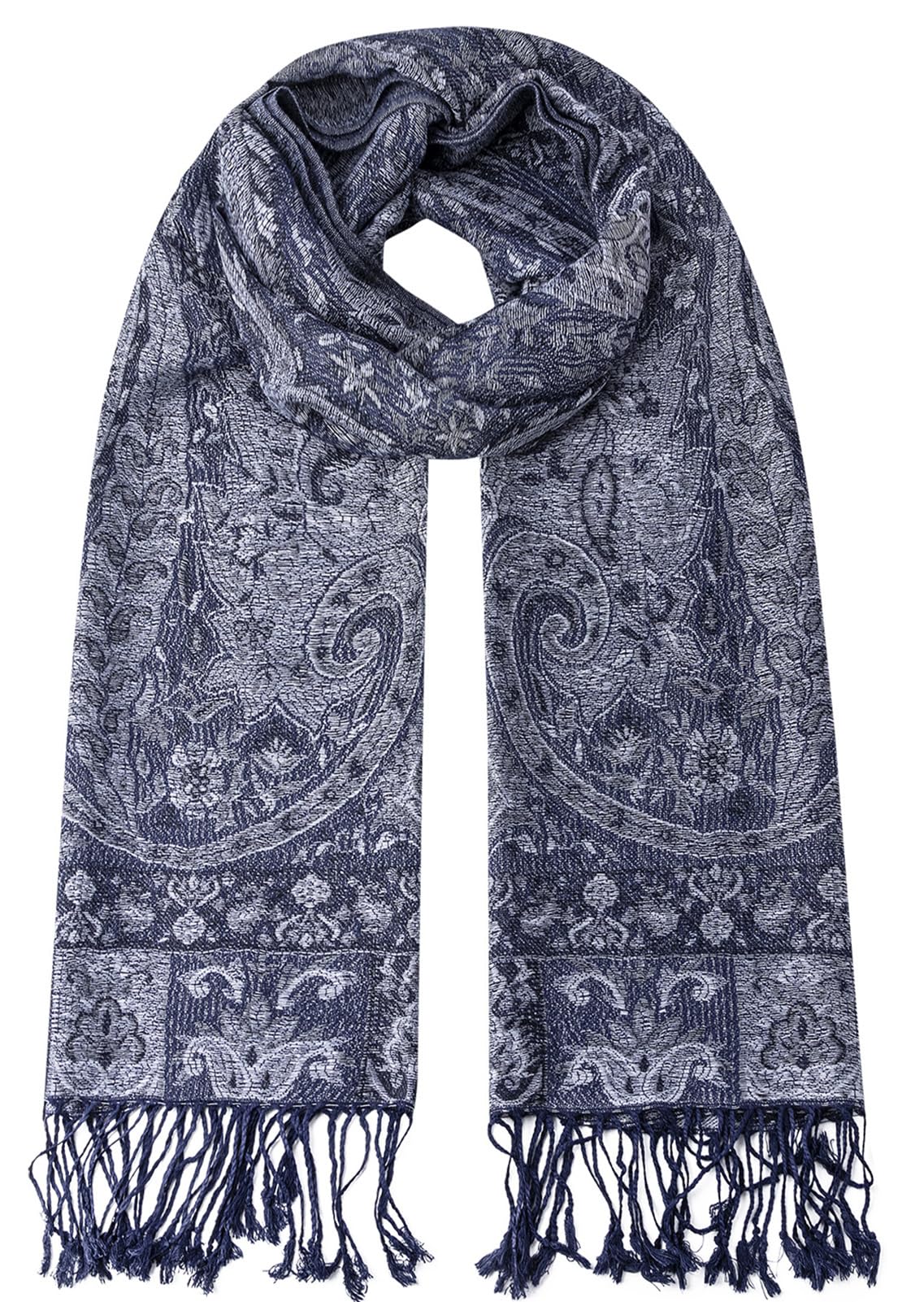 Umjetnost Womens Soft Silky Pashmina Rave Scarf Paisley Pattern Pashmina Shawl Wrap with Fringes