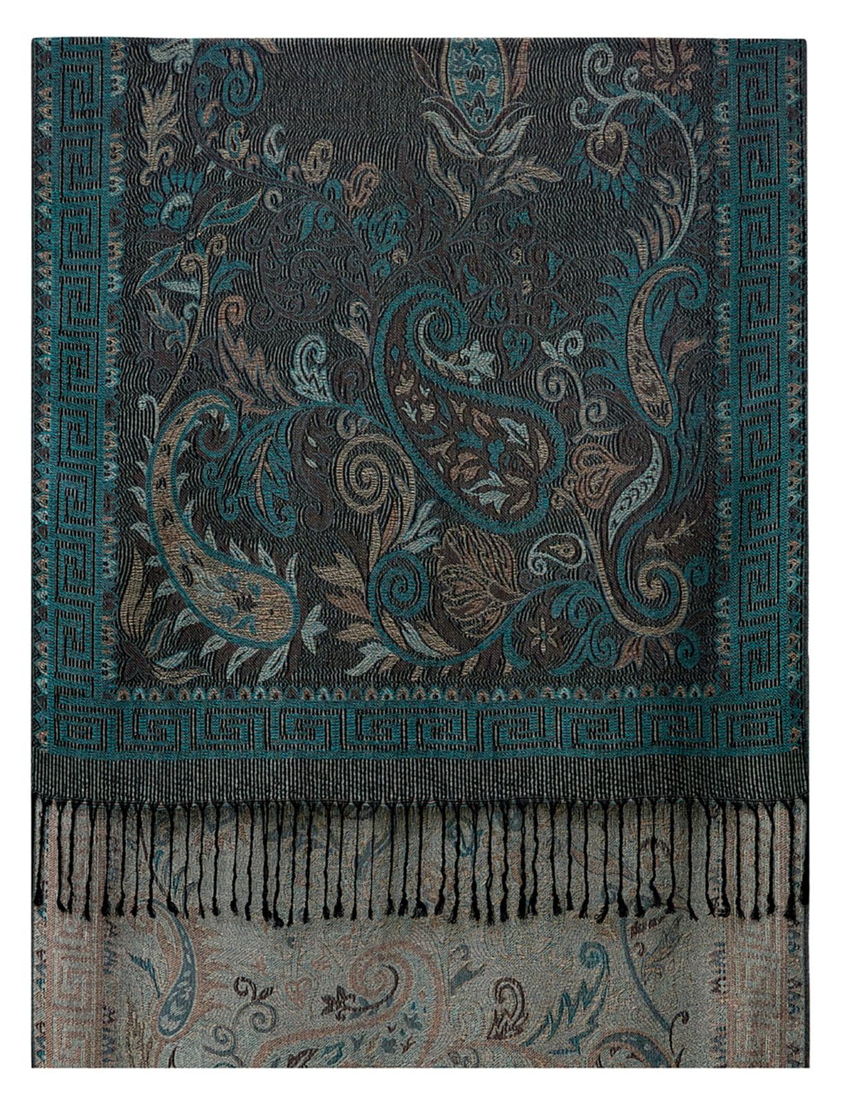 Umjetnost Womens Soft Silky Pashmina Rave Scarf Paisley Pattern Pashmina Shawl Wrap with Fringes