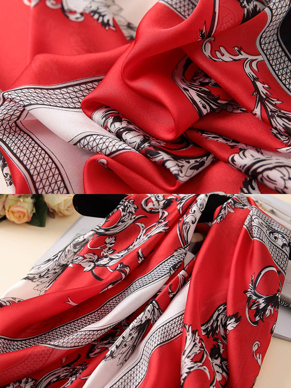 Silk Scarf Mulberry Silk Fashion Scarves Long Lightweight Shawl Wrap …