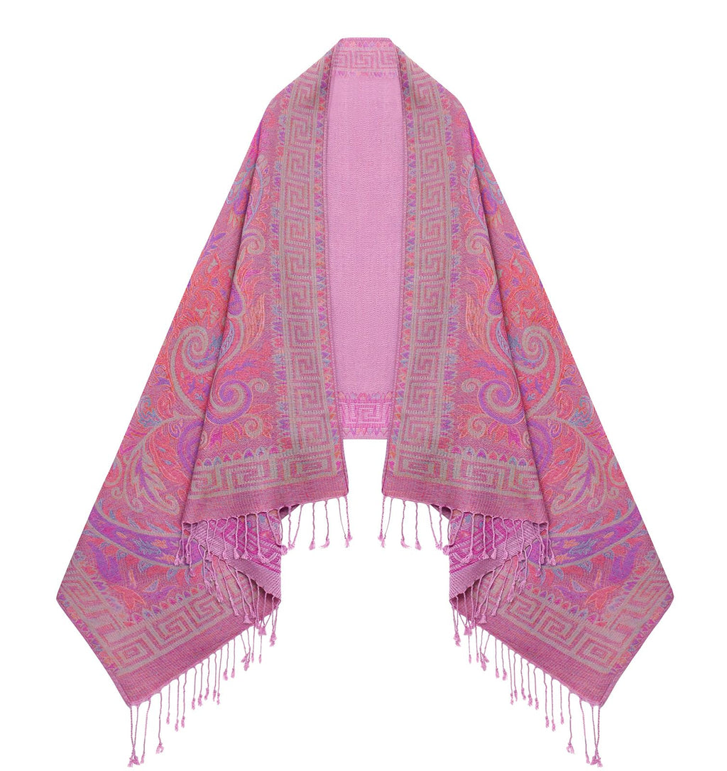 Umjetnost Womens Soft Silky Pashmina Rave Scarf Paisley Pattern Pashmina Shawl Wrap with Fringes