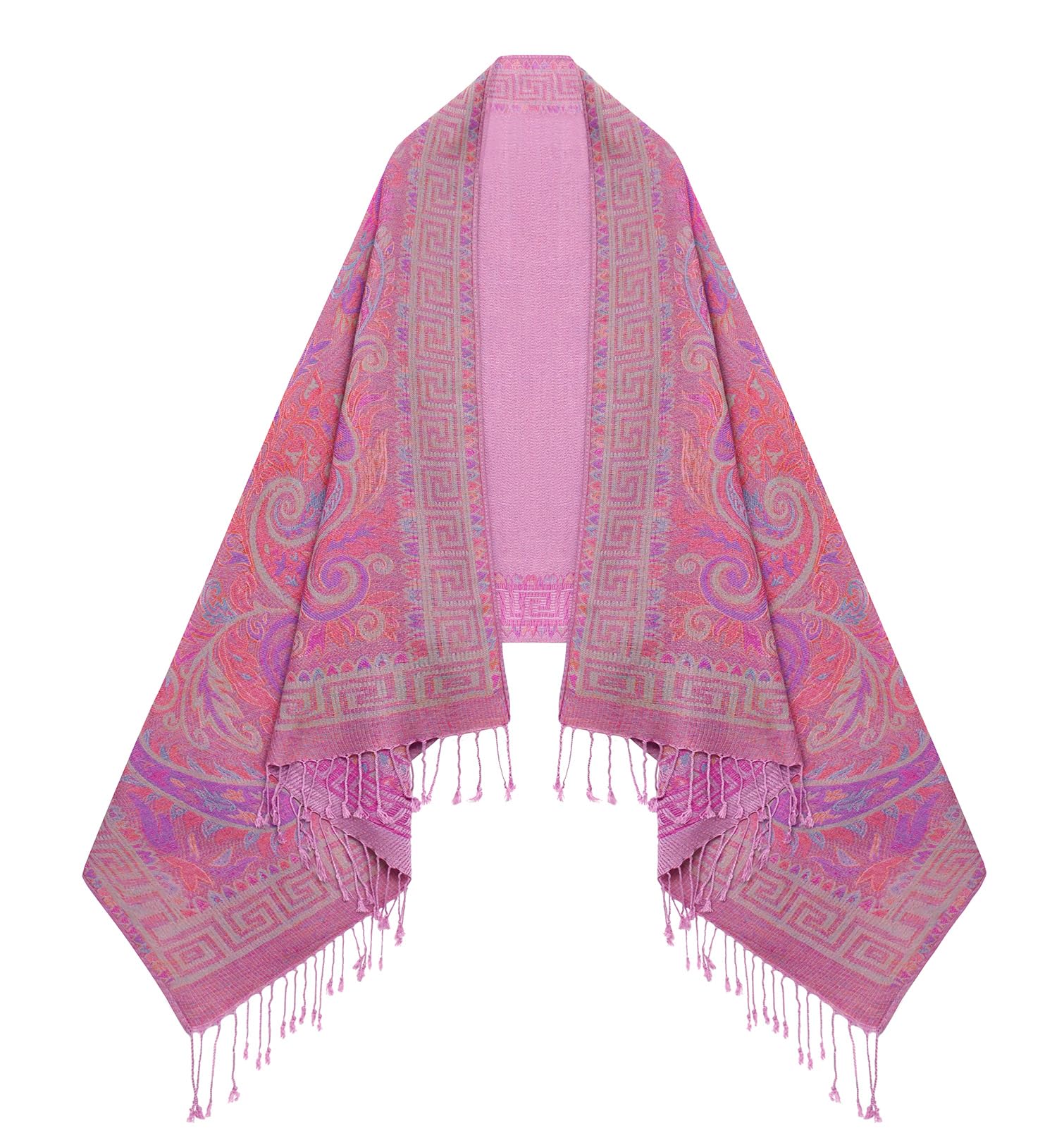 Umjetnost Womens Soft Silky Pashmina Rave Scarf Paisley Pattern Pashmina Shawl Wrap with Fringes