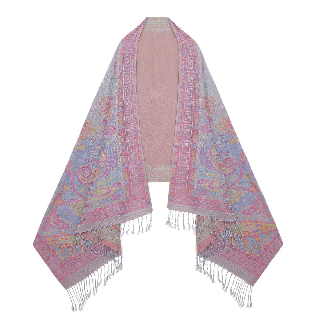 Umjetnost Womens Soft Silky Pashmina Rave Scarf Paisley Pattern Pashmina Shawl Wrap with Fringes