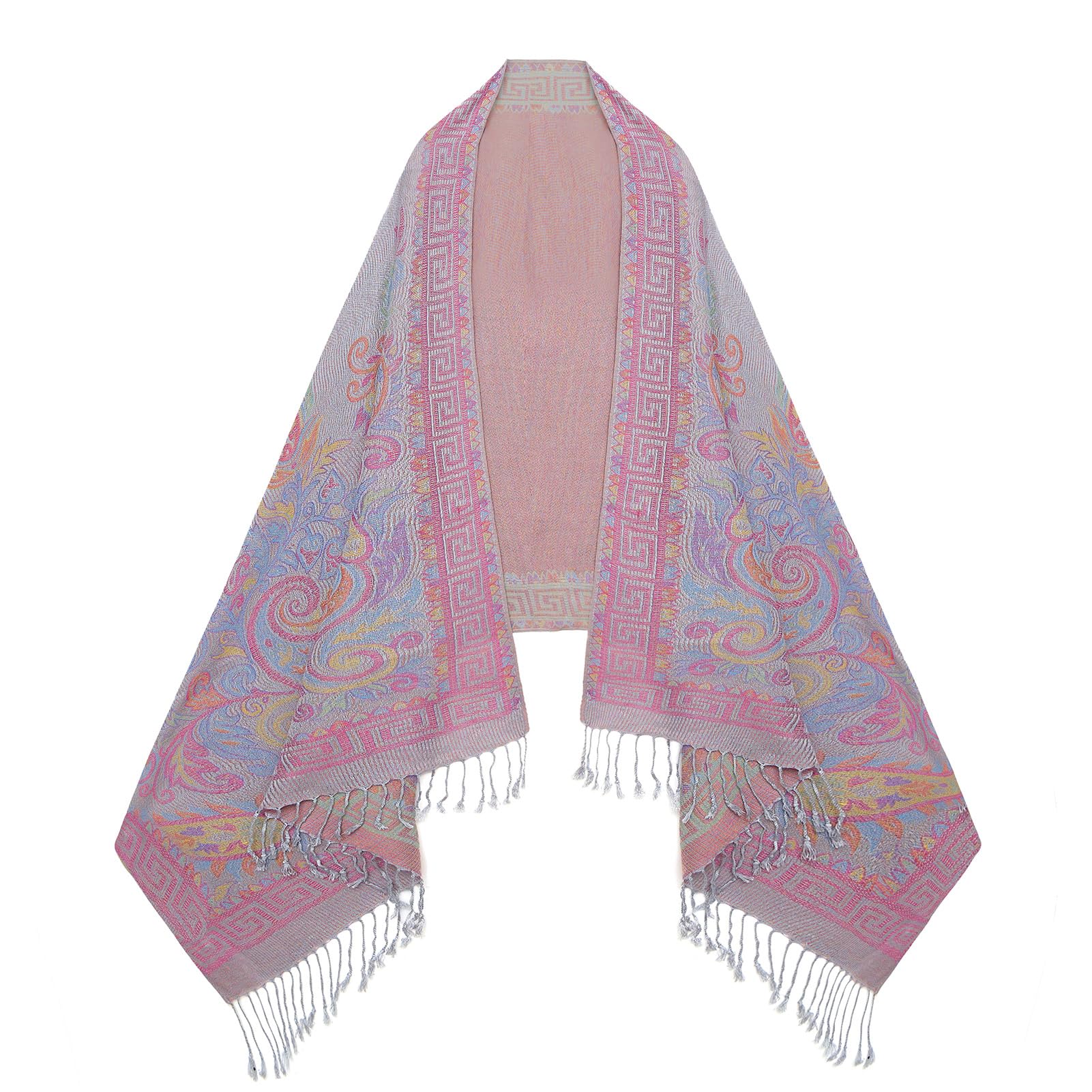 Umjetnost Womens Soft Silky Pashmina Rave Scarf Paisley Pattern Pashmina Shawl Wrap with Fringes