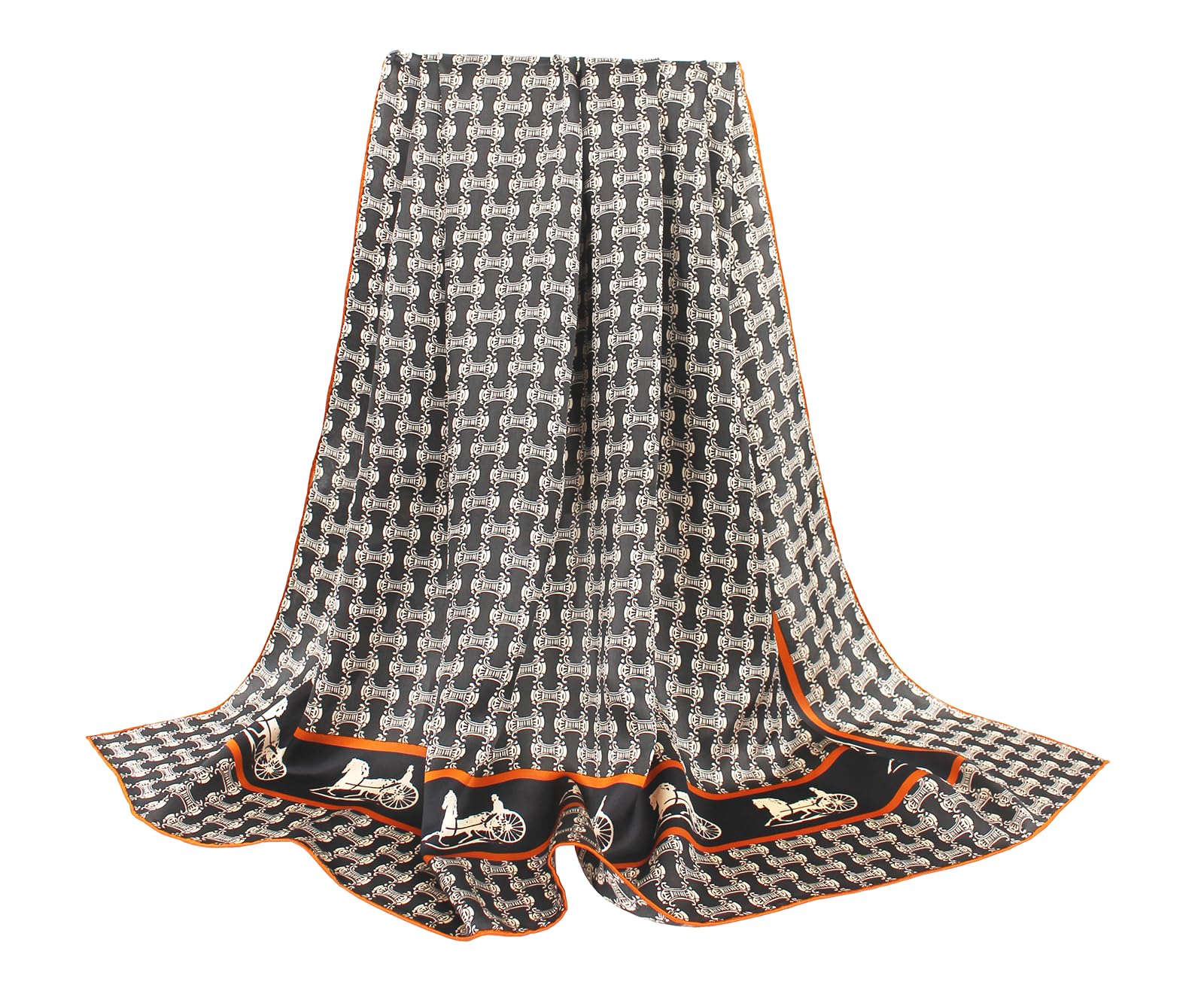 ANDANTINO 100% Silk Scarf 43" Large Square Lightweight Headscarf& Shawl–Women Hair Wraps-With Gift Packed