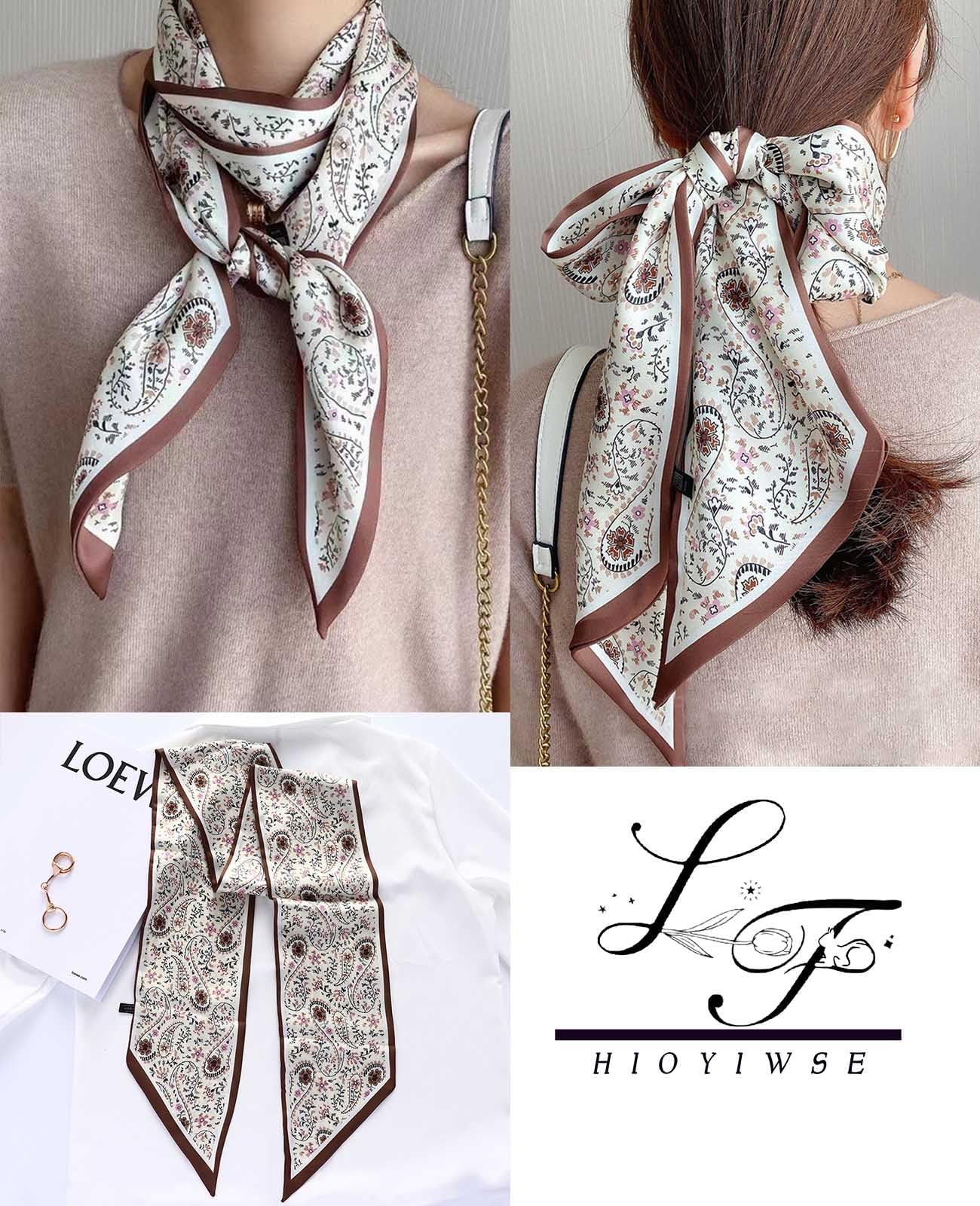 Head Scarf Hair Neck Scarves For Women Purse Bag Scarfs For Handbags Silky Long Thin Satin Headscarf Fashion