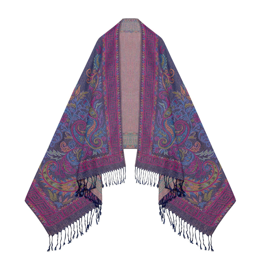 Umjetnost Womens Soft Silky Pashmina Rave Scarf Paisley Pattern Pashmina Shawl Wrap with Fringes