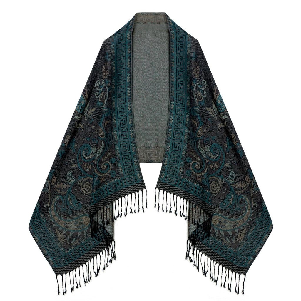 Umjetnost Womens Soft Silky Pashmina Rave Scarf Paisley Pattern Pashmina Shawl Wrap with Fringes