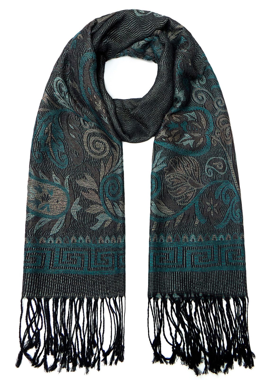 Umjetnost Womens Soft Silky Pashmina Rave Scarf Paisley Pattern Pashmina Shawl Wrap with Fringes