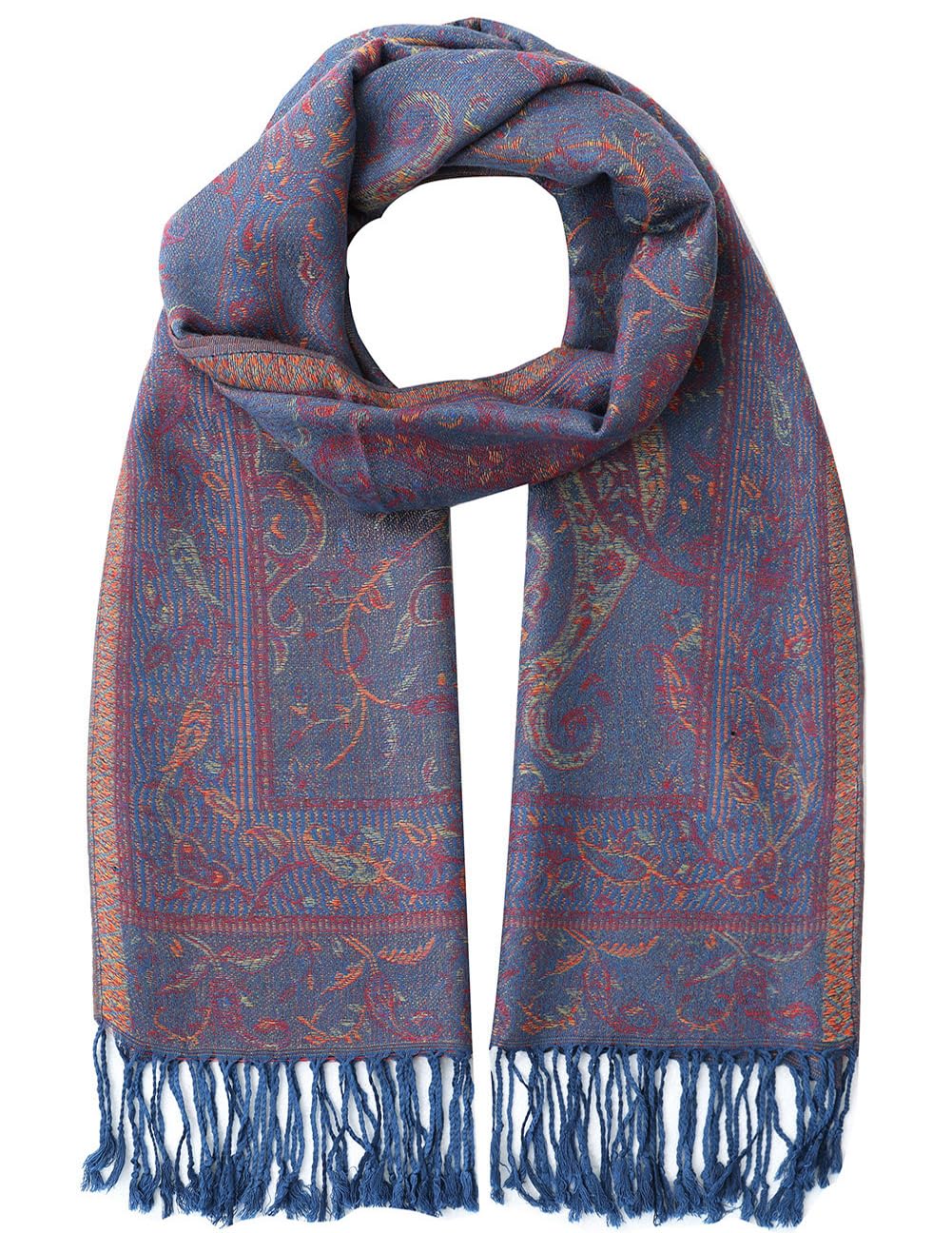 Umjetnost Womens Soft Silky Pashmina Rave Scarf Paisley Pattern Pashmina Shawl Wrap with Fringes