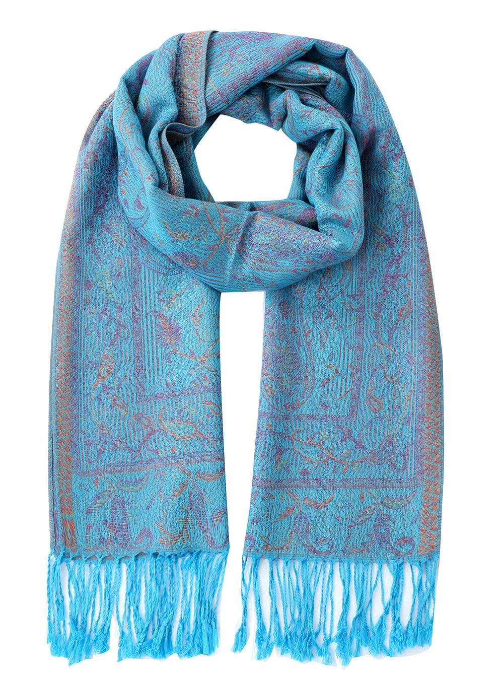 Umjetnost Womens Soft Silky Pashmina Rave Scarf Paisley Pattern Pashmina Shawl Wrap with Fringes