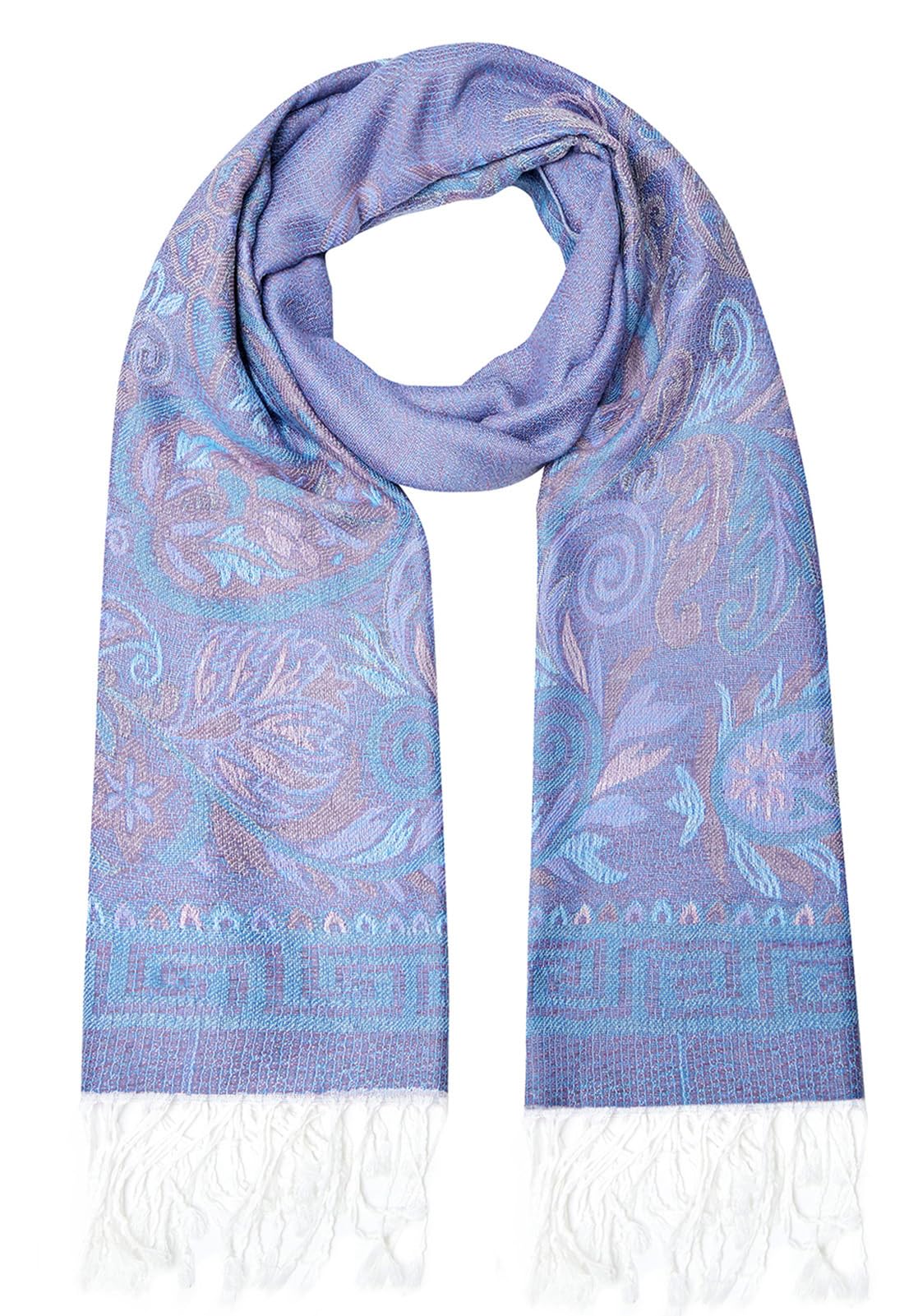 Umjetnost Womens Soft Silky Pashmina Rave Scarf Paisley Pattern Pashmina Shawl Wrap with Fringes