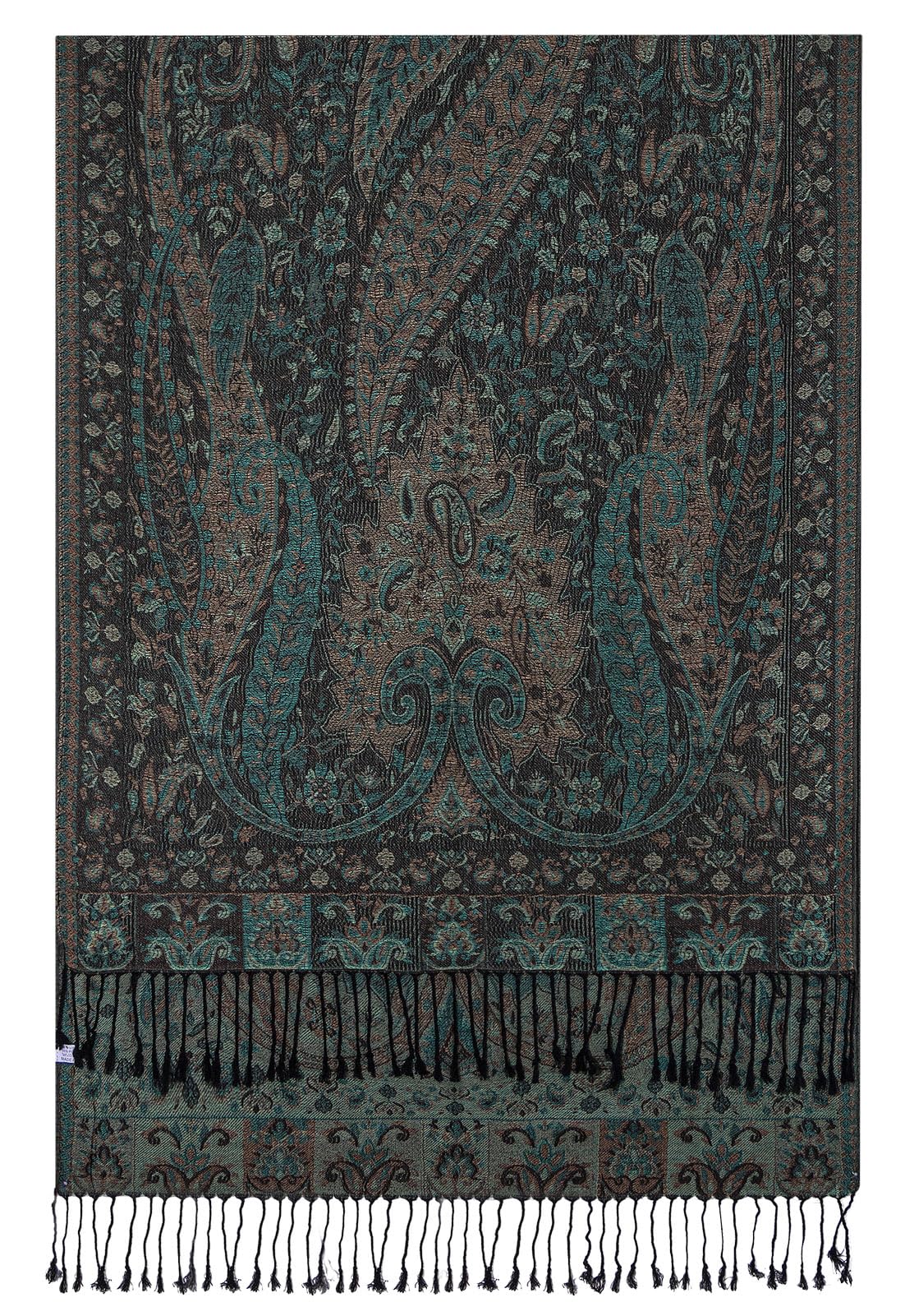 Umjetnost Womens Soft Silky Pashmina Rave Scarf Paisley Pattern Pashmina Shawl Wrap with Fringes