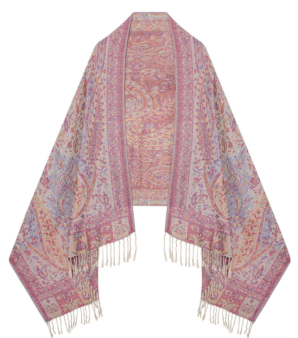 Umjetnost Womens Soft Silky Pashmina Rave Scarf Paisley Pattern Pashmina Shawl Wrap with Fringes