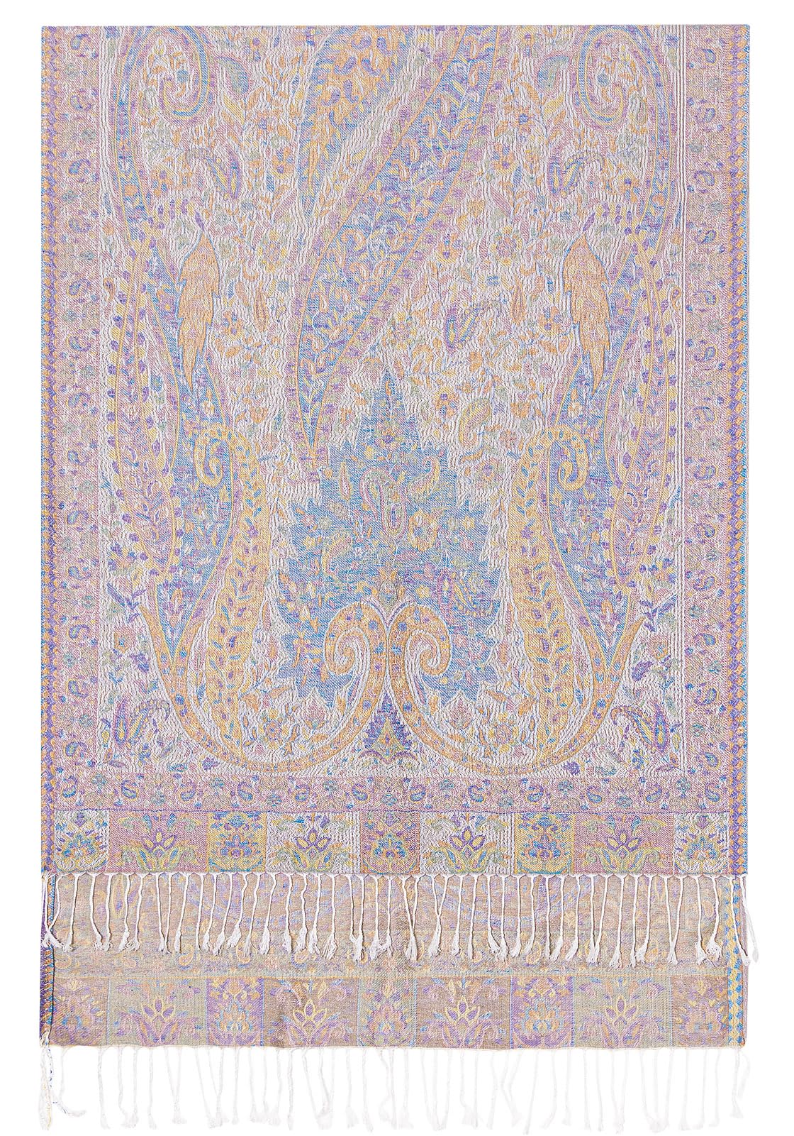 Umjetnost Womens Soft Silky Pashmina Rave Scarf Paisley Pattern Pashmina Shawl Wrap with Fringes