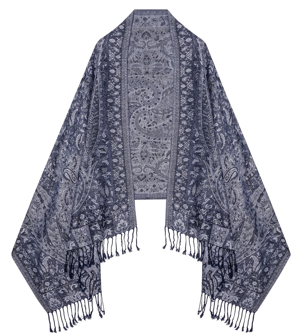 Umjetnost Womens Soft Silky Pashmina Rave Scarf Paisley Pattern Pashmina Shawl Wrap with Fringes