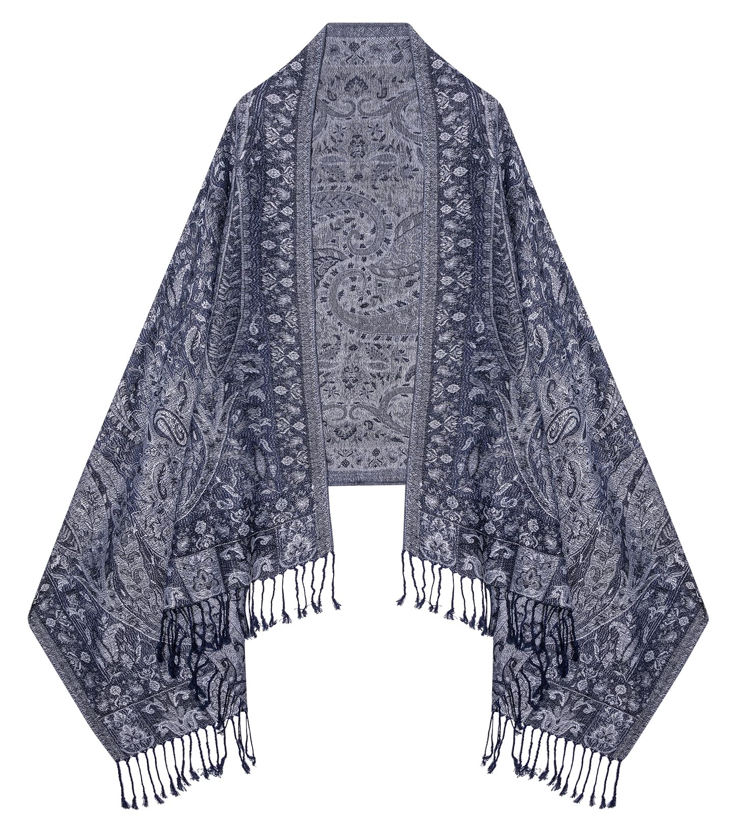 Umjetnost Womens Soft Silky Pashmina Rave Scarf Paisley Pattern Pashmina Shawl Wrap with Fringes