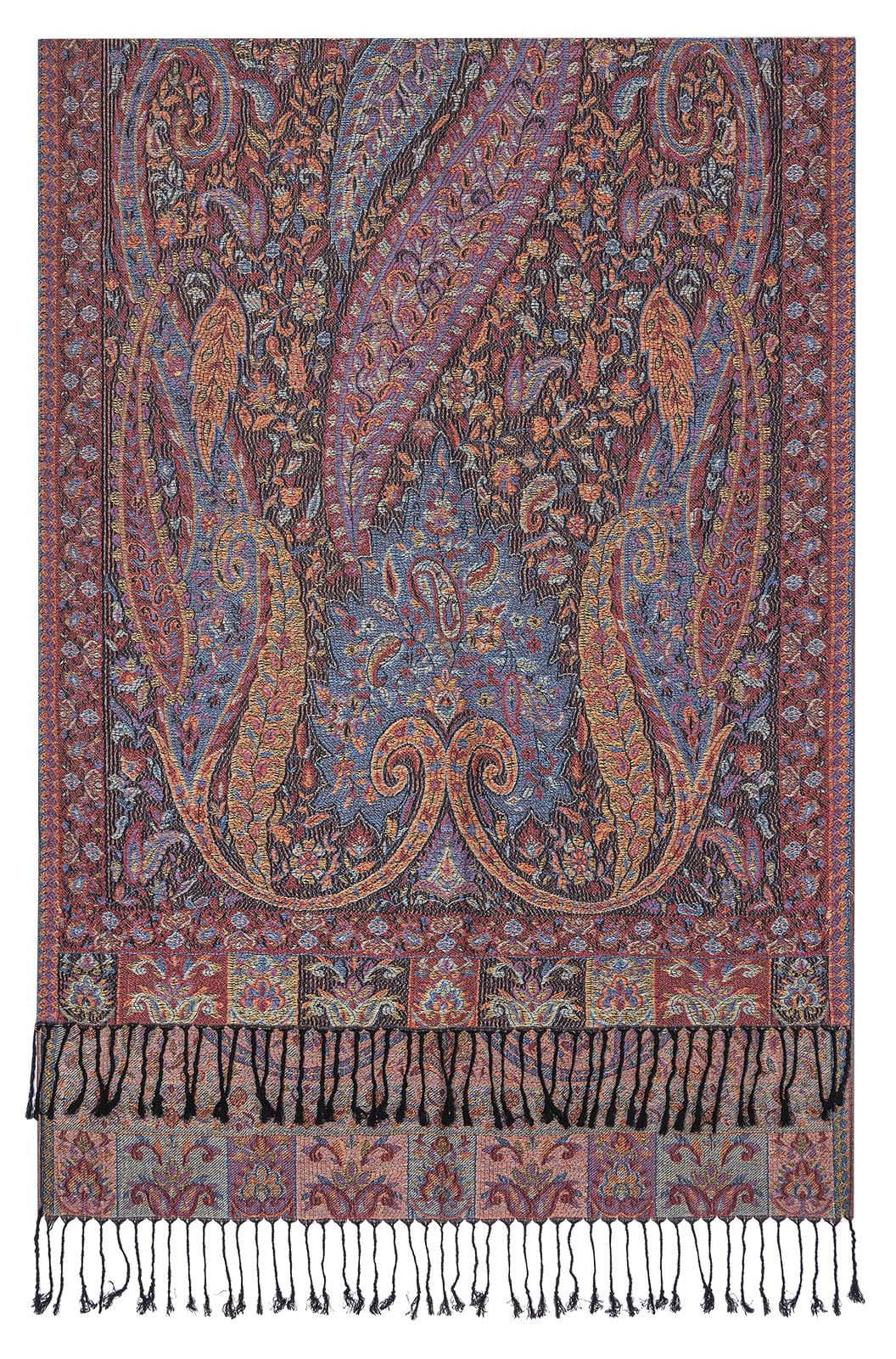 Umjetnost Womens Soft Silky Pashmina Rave Scarf Paisley Pattern Pashmina Shawl Wrap with Fringes
