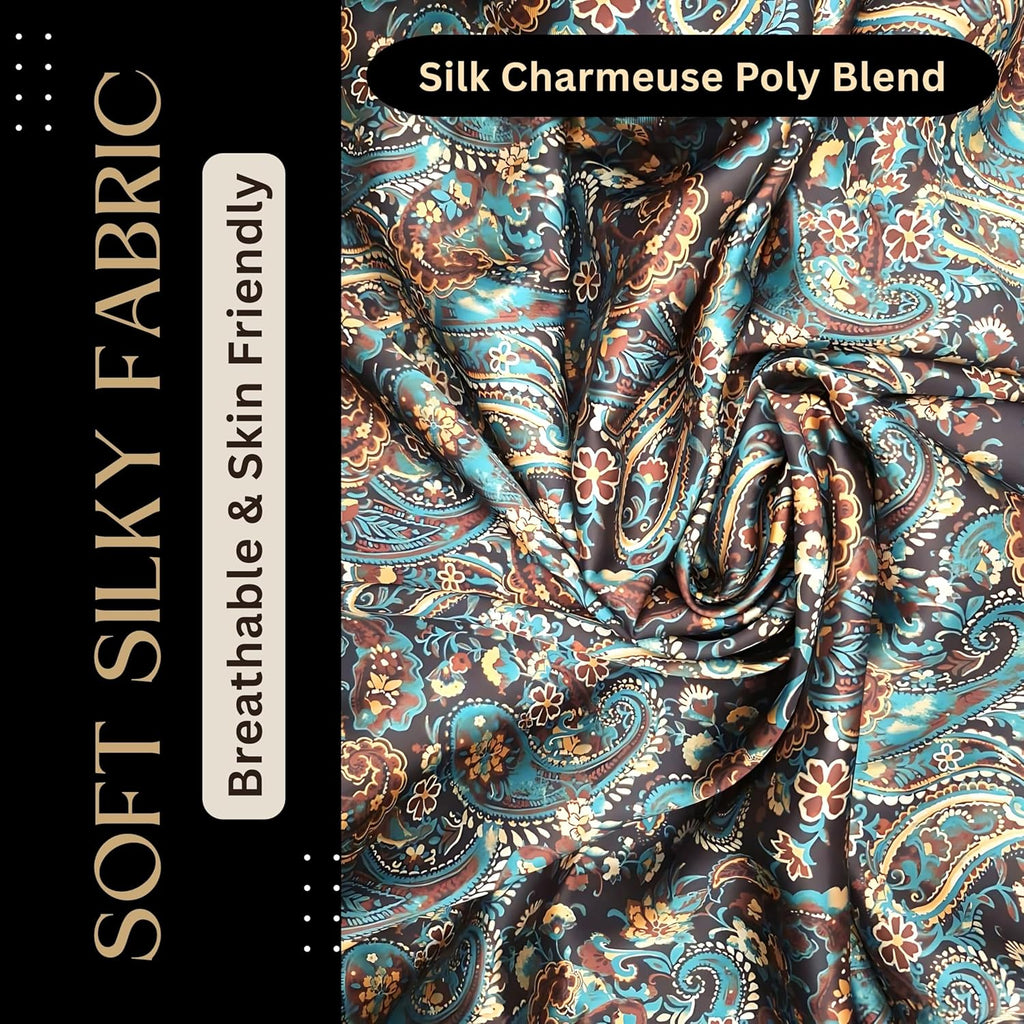 Wild Rag Silk Scarf 36'', Western Cowboy Bandana Square Silky Wild Rags,Teal,Brown &Black Classic Paisley Tribal Scarves for Men & Women
