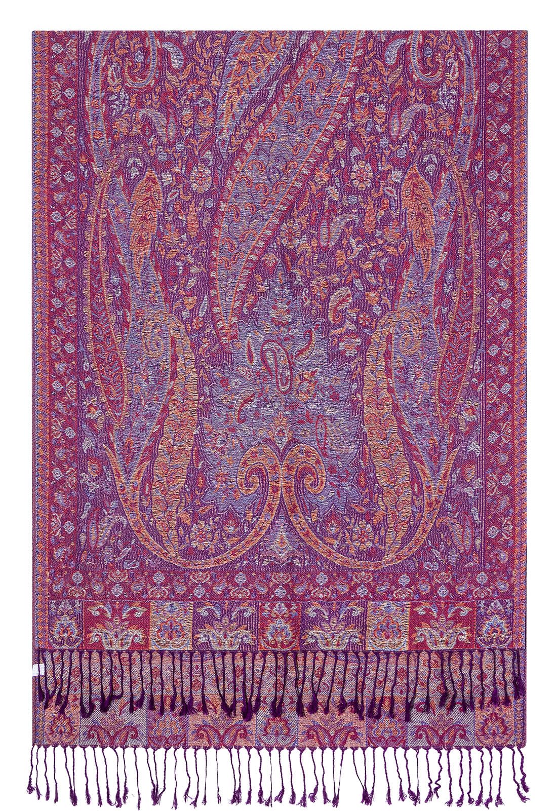 Umjetnost Womens Soft Silky Pashmina Rave Scarf Paisley Pattern Pashmina Shawl Wrap with Fringes