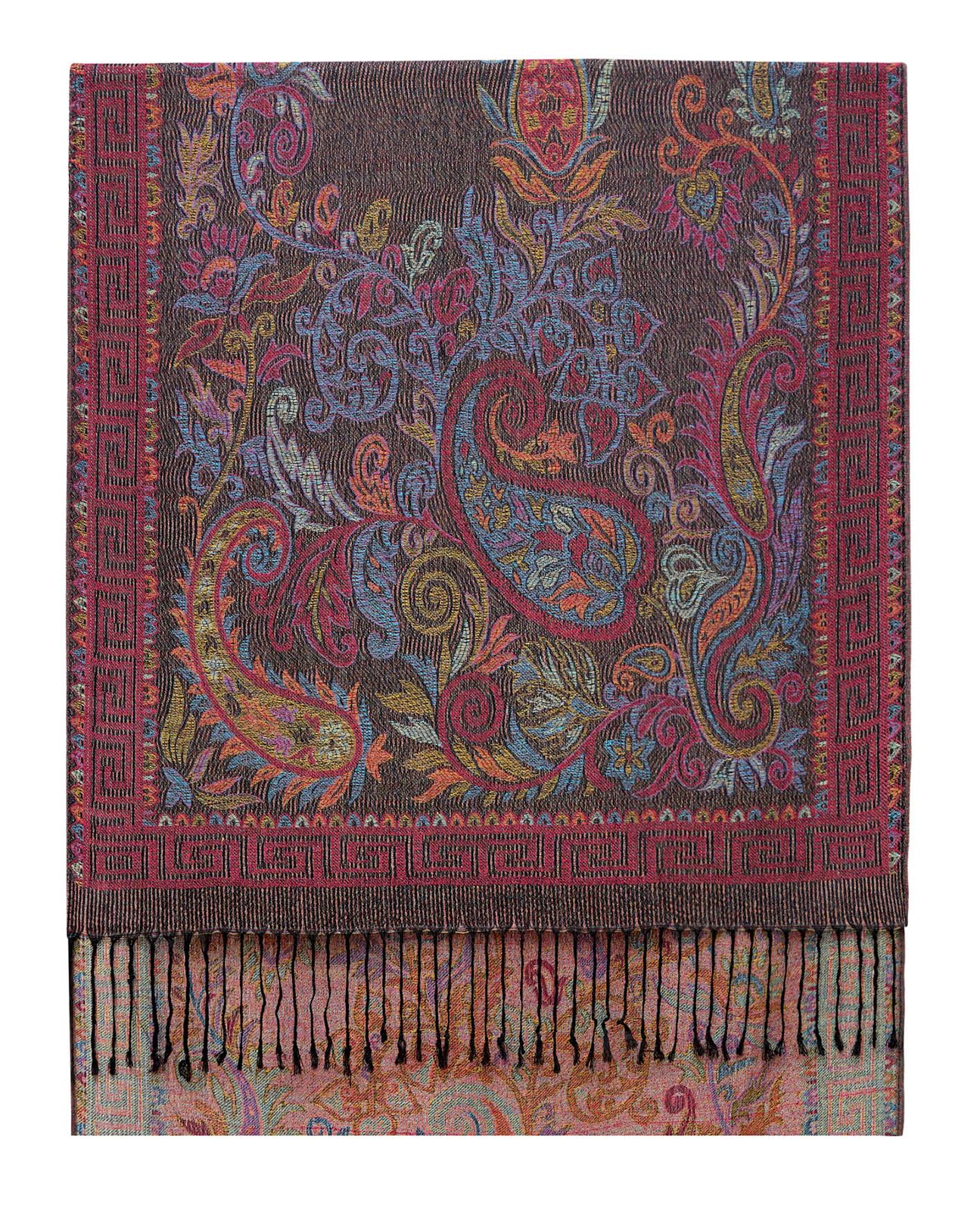 Umjetnost Womens Soft Silky Pashmina Rave Scarf Paisley Pattern Pashmina Shawl Wrap with Fringes